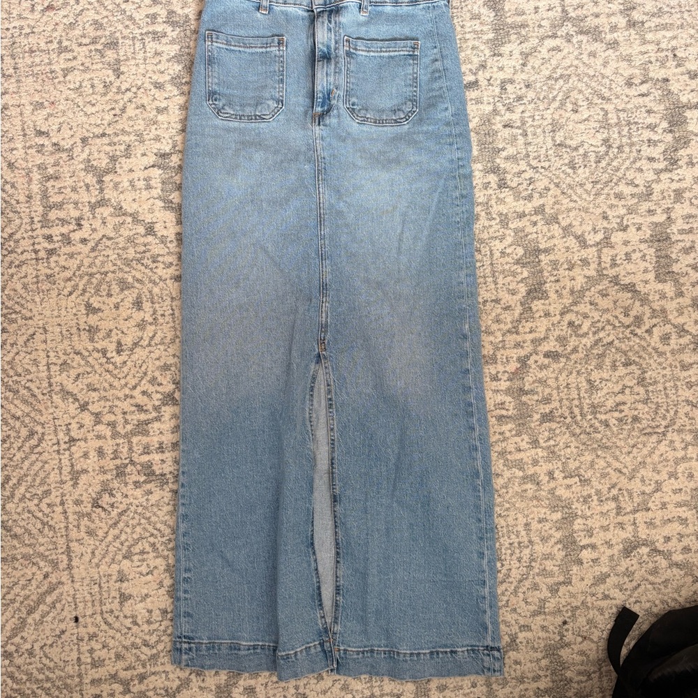 Zara Light Blue Denim Maxi Skirt
